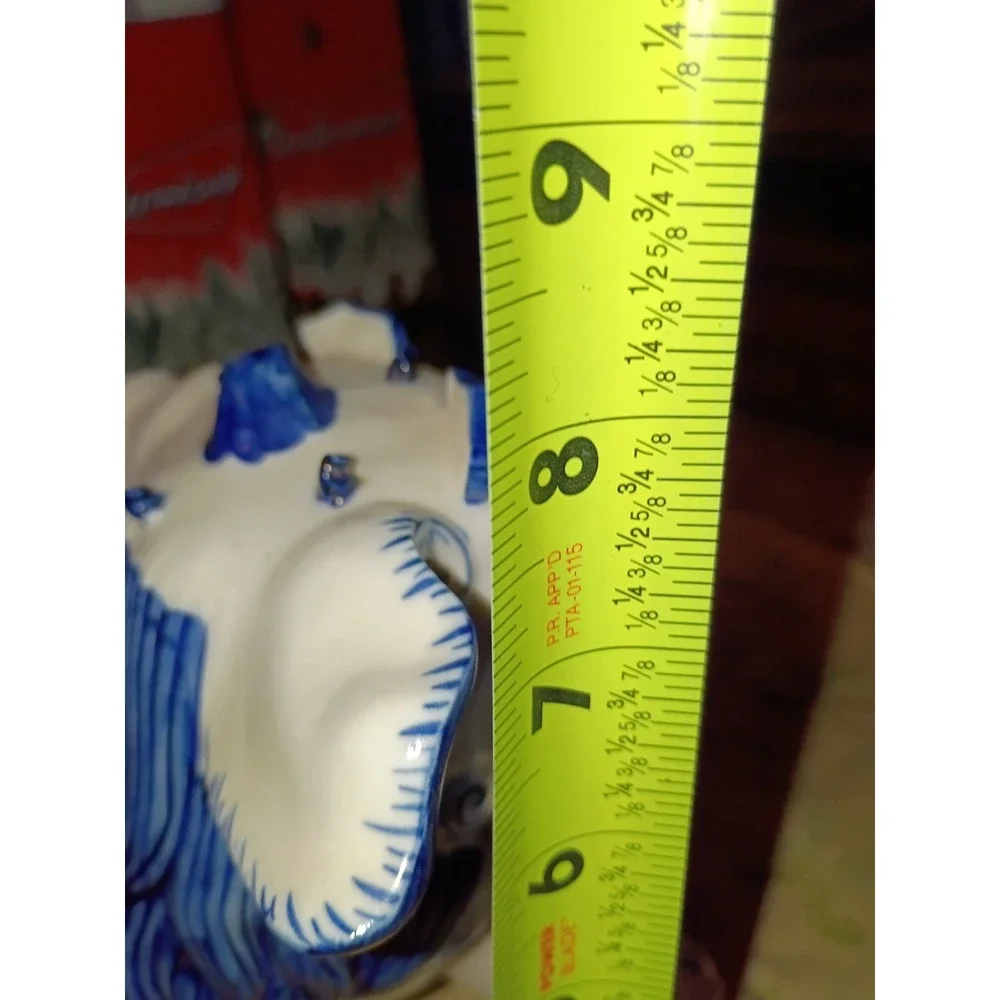 Chinoiserie Blue and White Porcelain Foo Dog